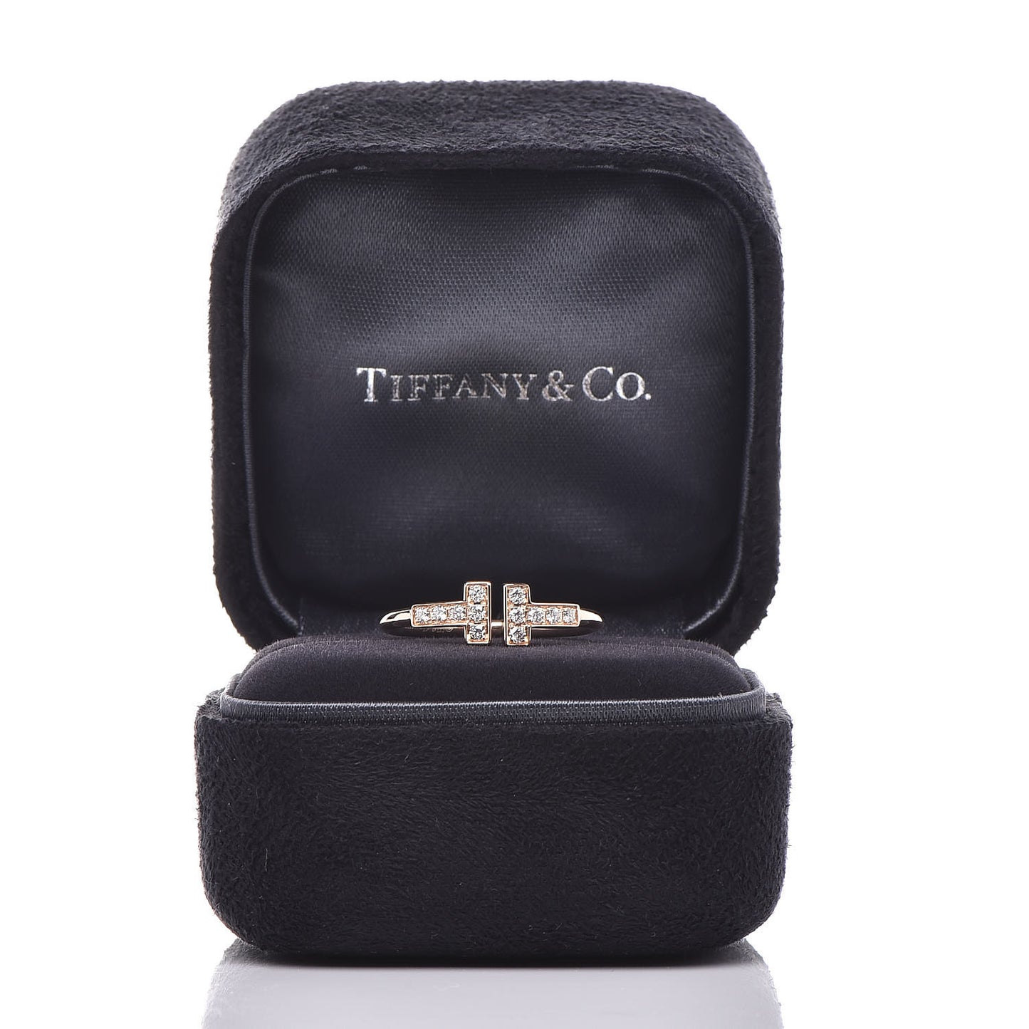 18K Rose Gold Diamond T Wire Ring 49 5