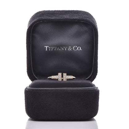 Tiffany 18K Rose Gold Diamond T Wire Ring 49 5 6 of 6