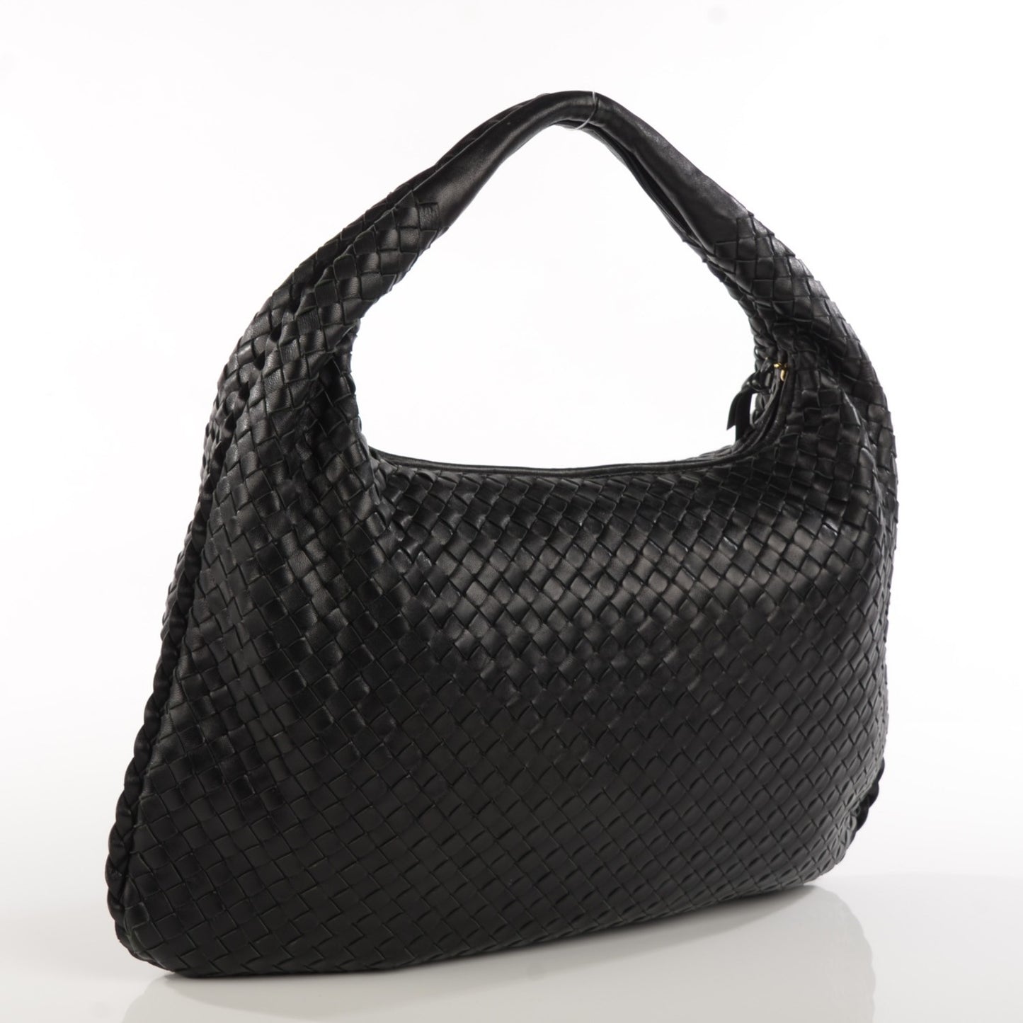 Nappa Intrecciato Large Veneta Hobo Nero Black