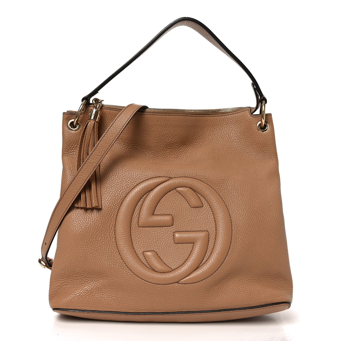 Pebbled Calfskin Large Soho Hobo Camelia