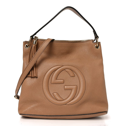 Gucci Pebbled Calfskin Large Soho Hobo Camelia 1 of 9