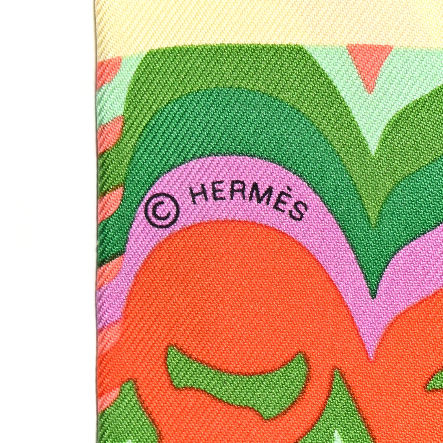 Hermes Silk Brides De Gala Shadow Twilly Orange Vert Corail 3 of 4