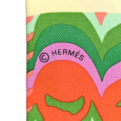 Hermes Silk Brides De Gala Shadow Twilly Orange Vert Corail 3 of 4