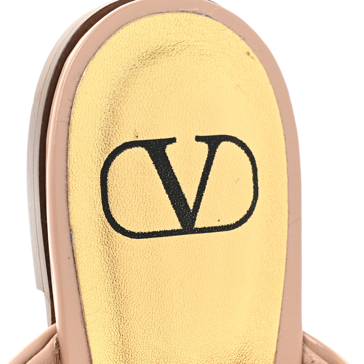 Calfskin One Stud Flat Thong Sandals 38 Rose Cannelle