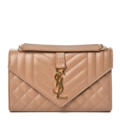 Saint Laurent Grain De Poudre Textured Mixed Matelasse Triquilt Small Monogram Satchel Cork 1 of 8