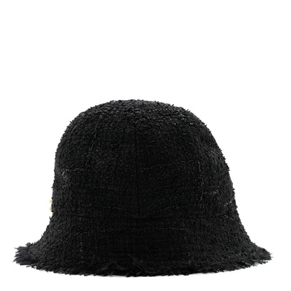 Chanel Tweed Pearl Bucket Hat 58 Black 6 of 9