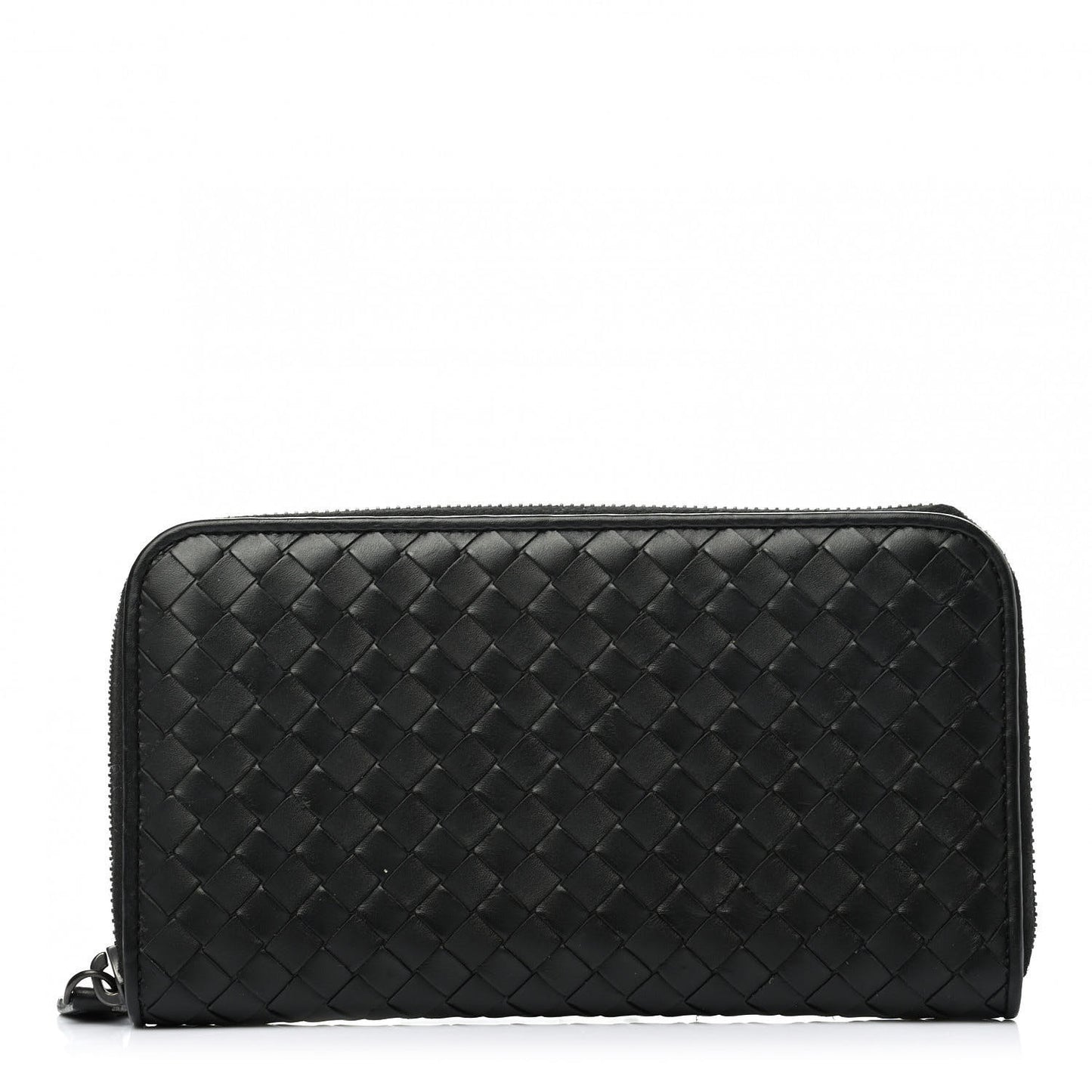 Nappa Intrecciato Zip Around Wallet Black