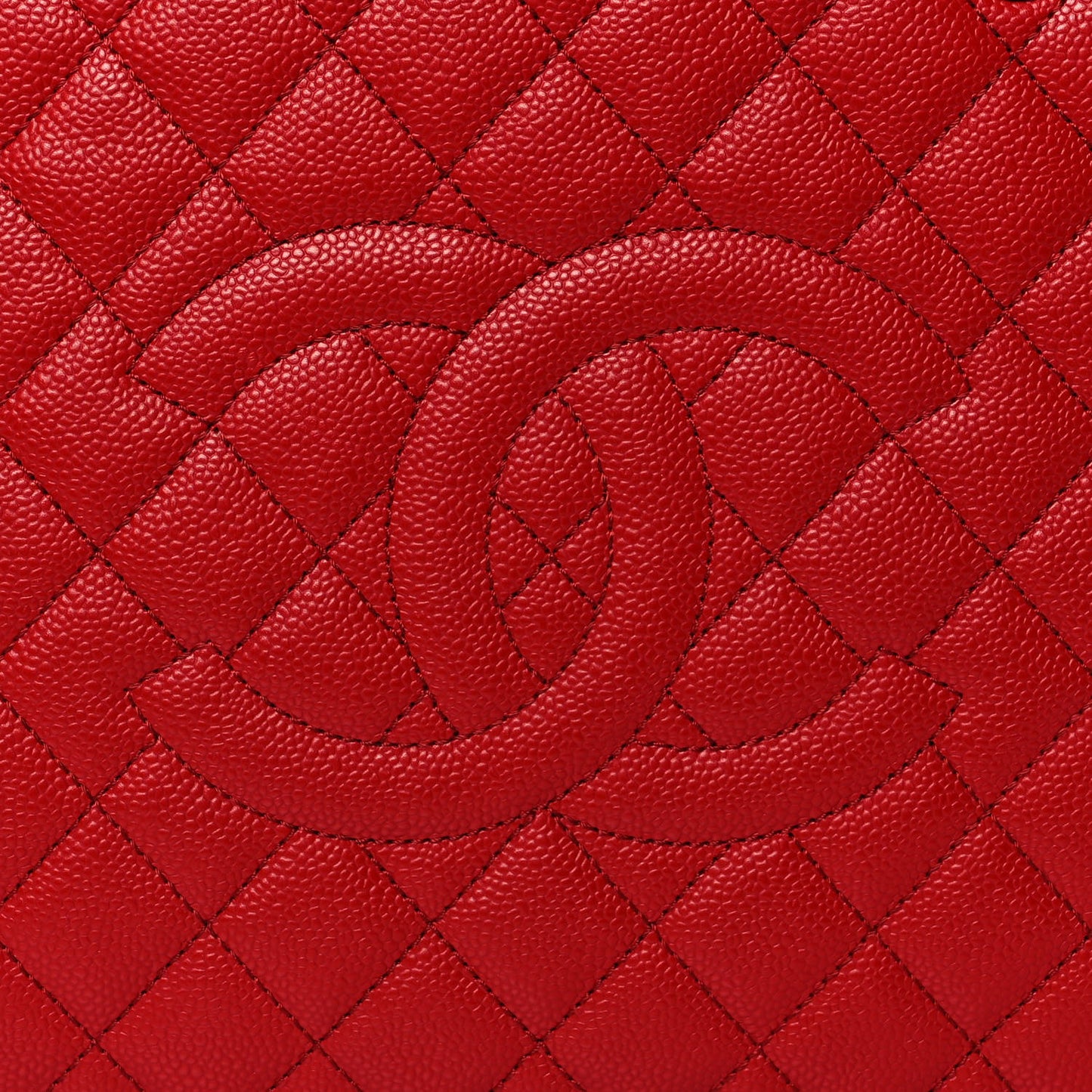 Caviar Quilted Grand Shopping Tote GST Red