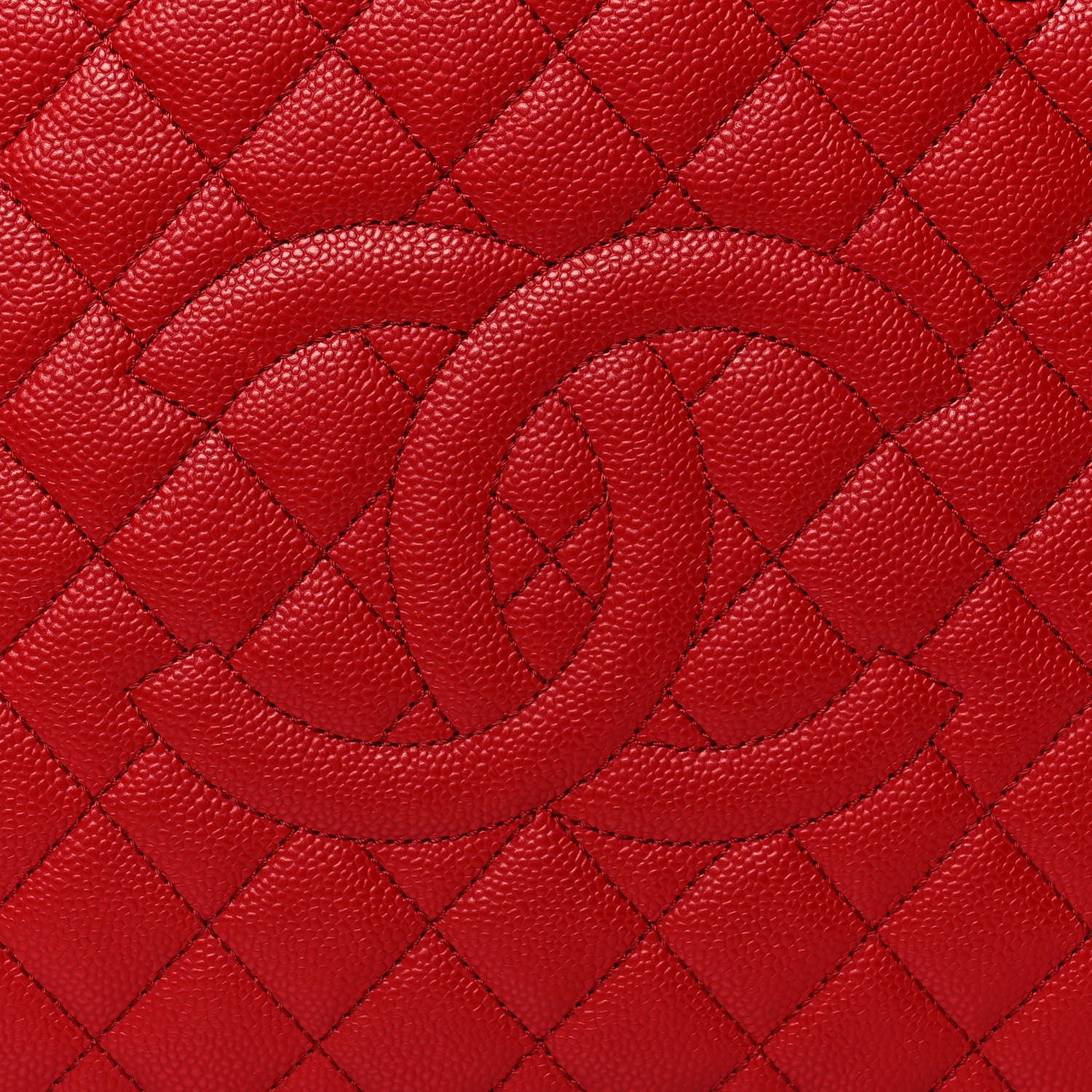 Chanel Caviar Quilted Grand Shopping Tote GST Red 10 of 11