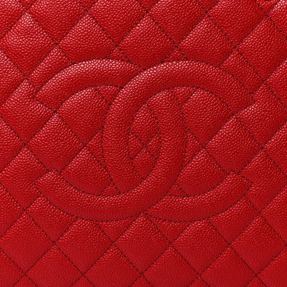 Chanel Caviar Quilted Grand Shopping Tote GST Red 10 of 11