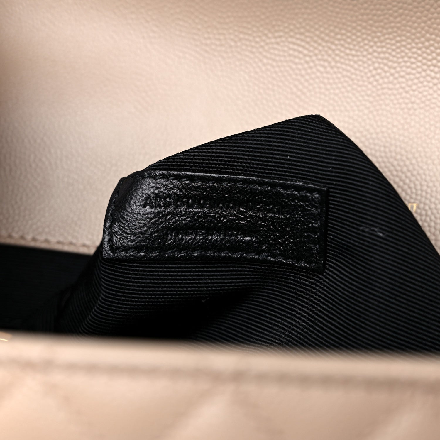 Saint Laurent Grain De Poudre Mixed Matelasse Large Triquilt Monogram Satchel Dark Beige 9 of 11