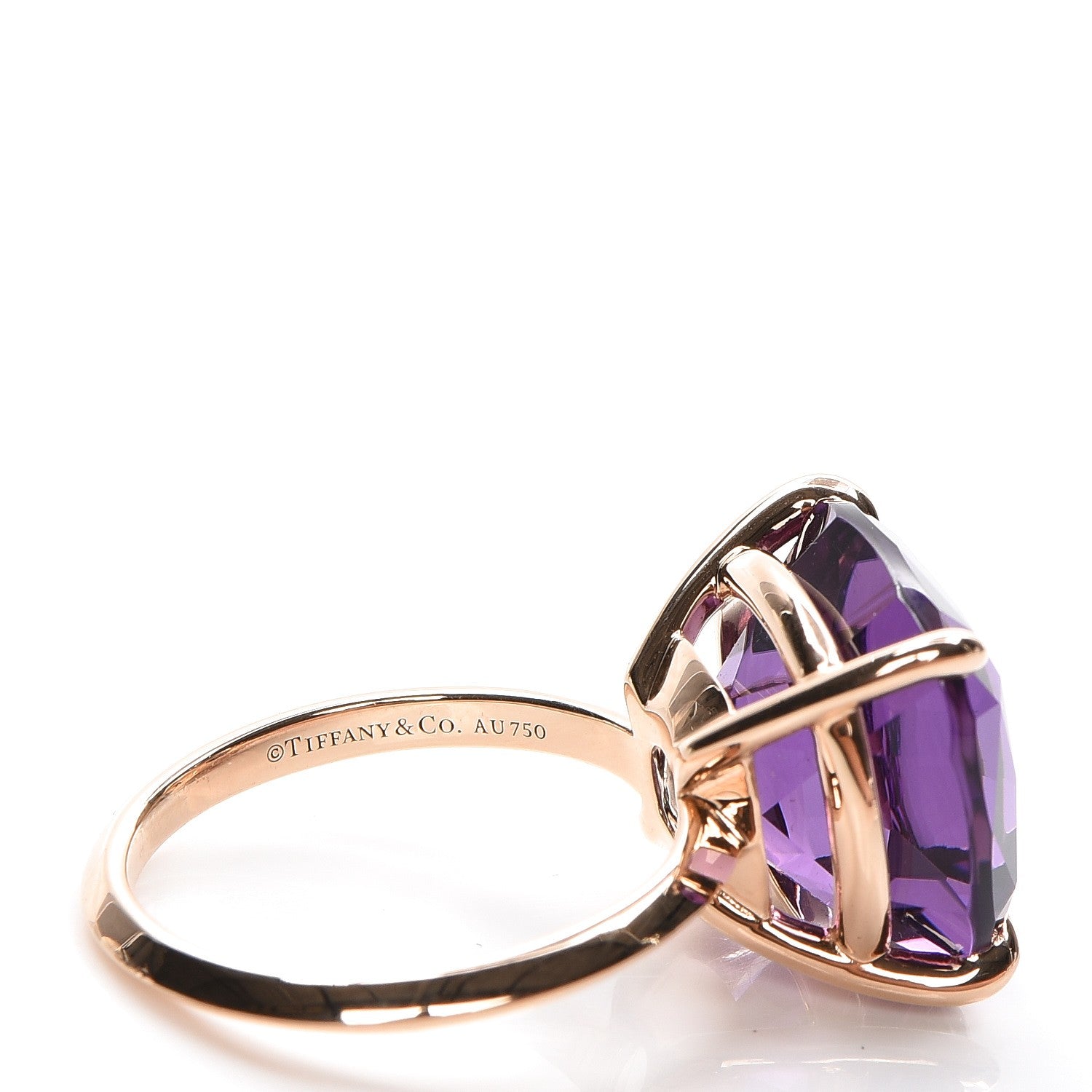 Tiffany 18K Rose Gold Amethyst Sparklers Cocktail Ring 7 4 of 4