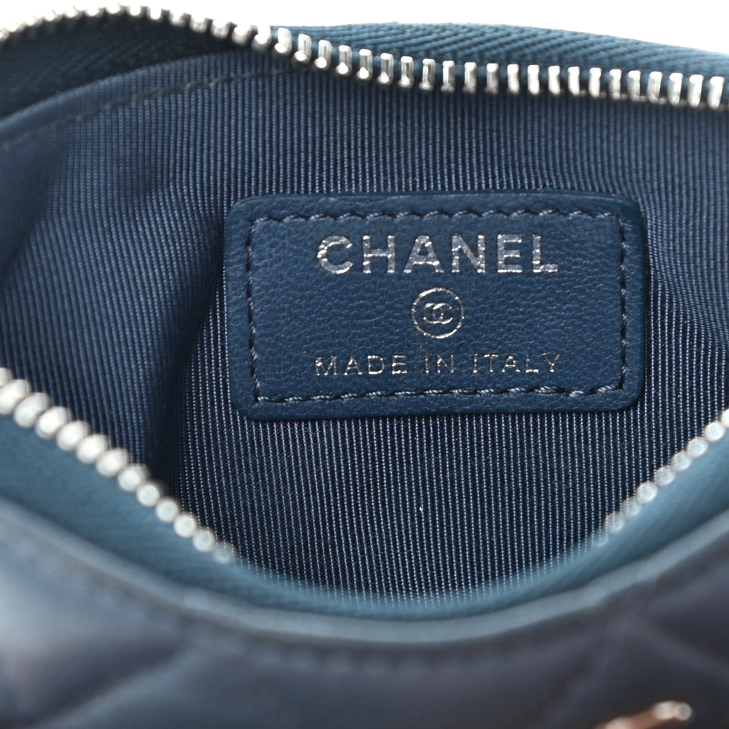 Chanel Lambskin Quilted Small Cosmetic Case Navy 6 of 10
