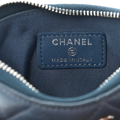 Chanel Lambskin Quilted Small Cosmetic Case Navy 6 of 10