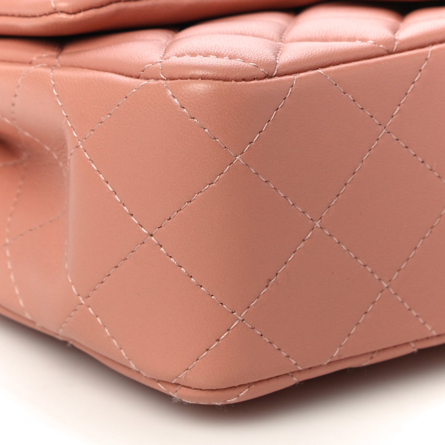 Lambskin Quilted Mini Rectangular Flap Dark Pink
