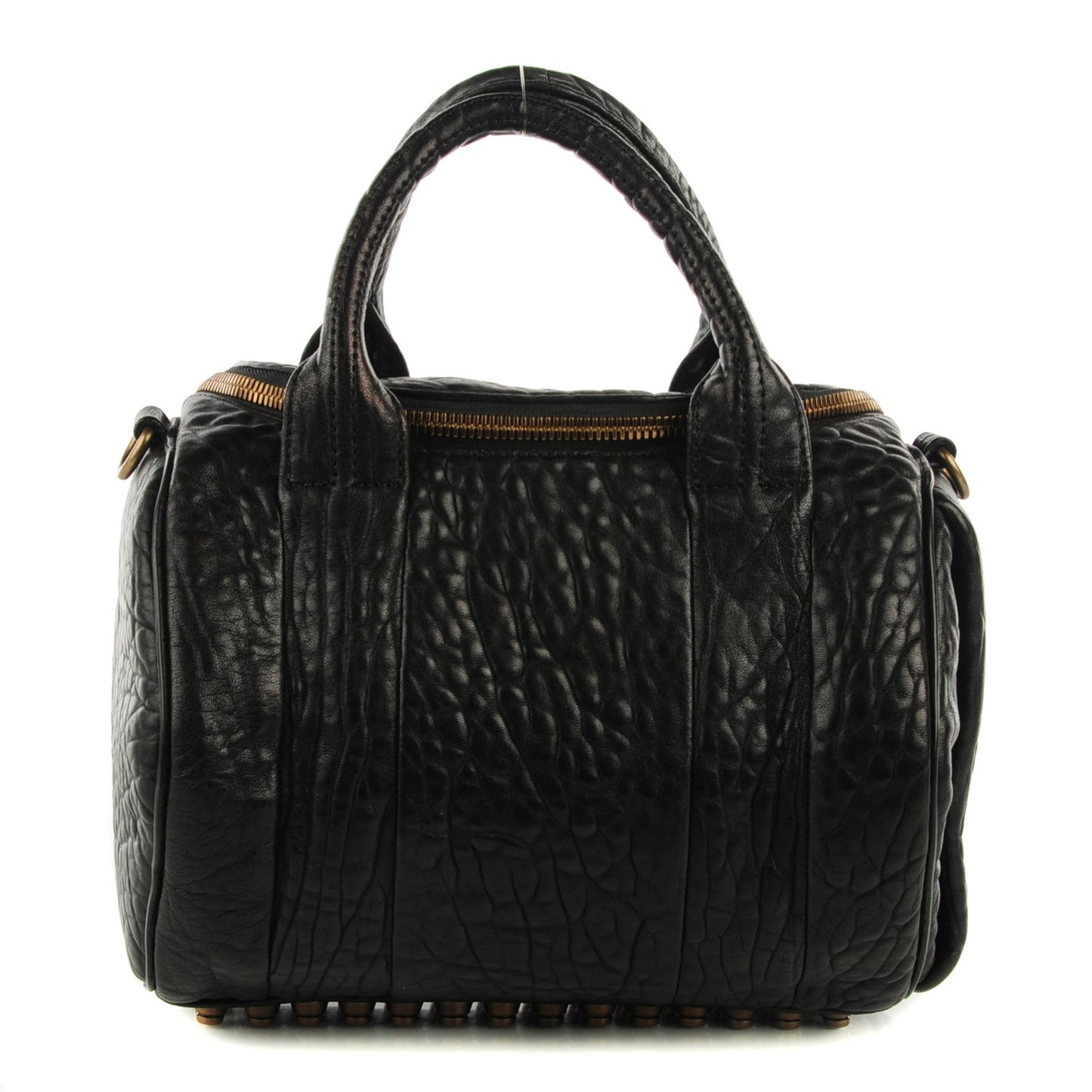 Pebbled Lambskin Rockie Black Antique Brass Hardware