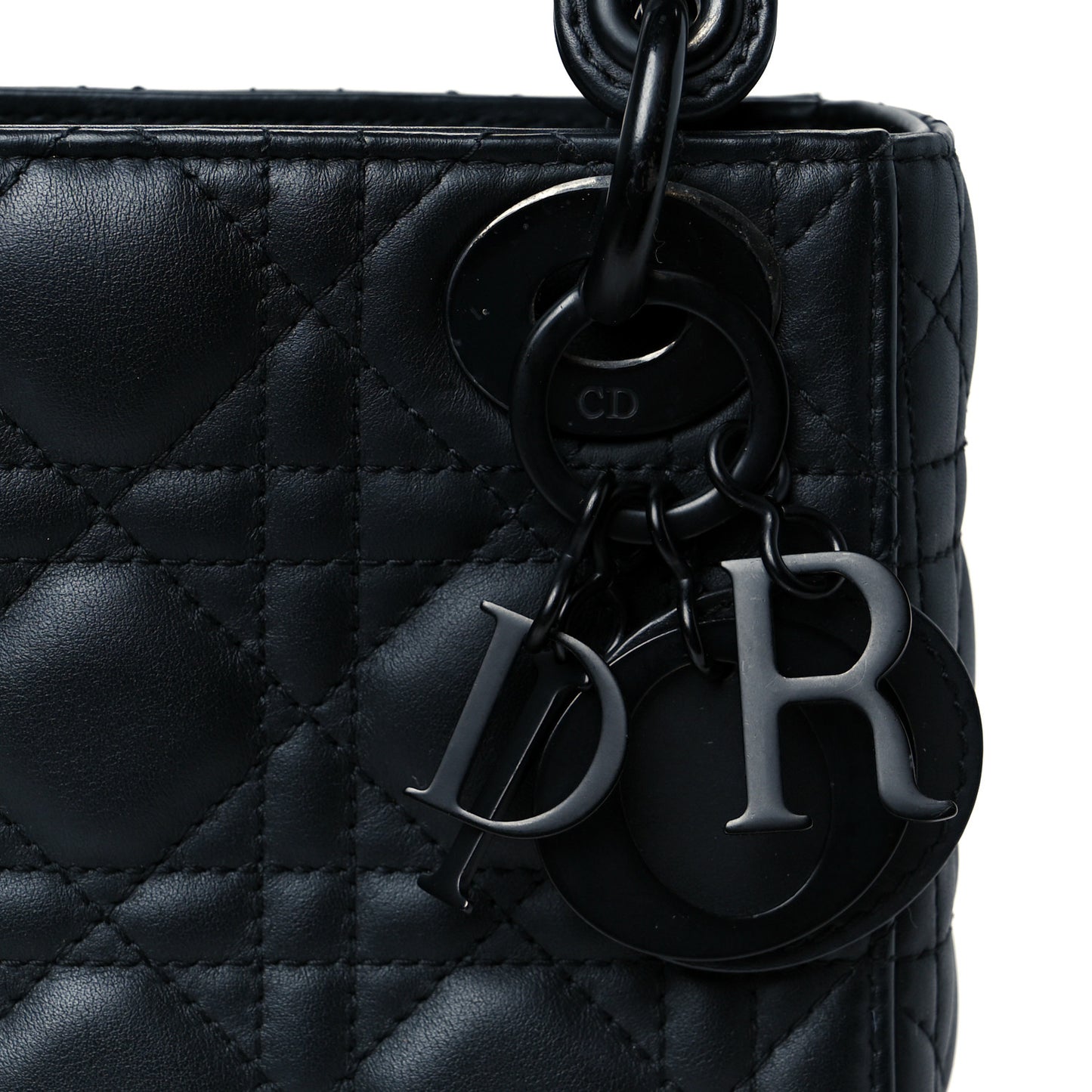 Ultra Matte Calfskin Cannage Mini Lady Dior Black