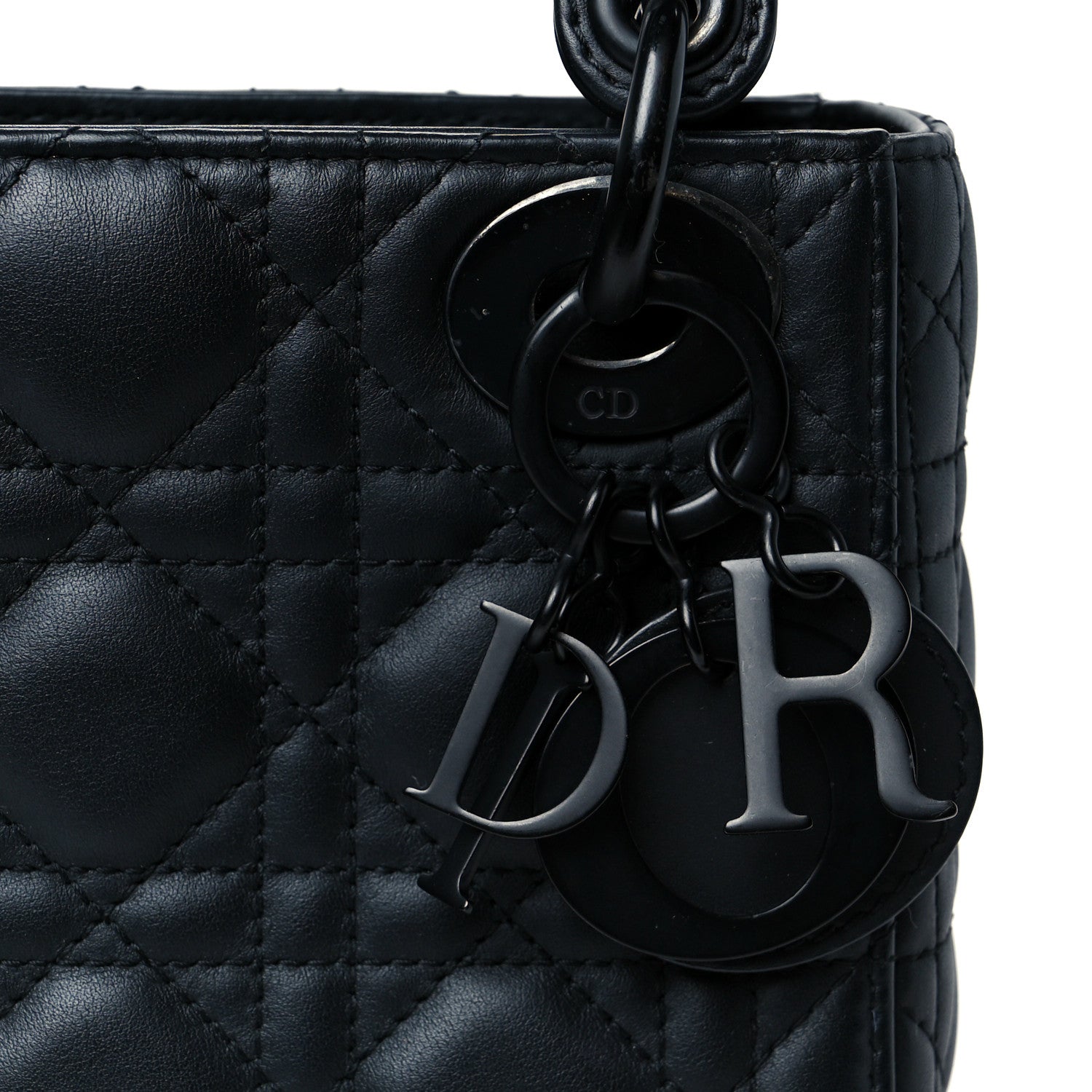 Christian Dior Ultra Matte Calfskin Cannage Mini Lady Dior Black 8 of 10