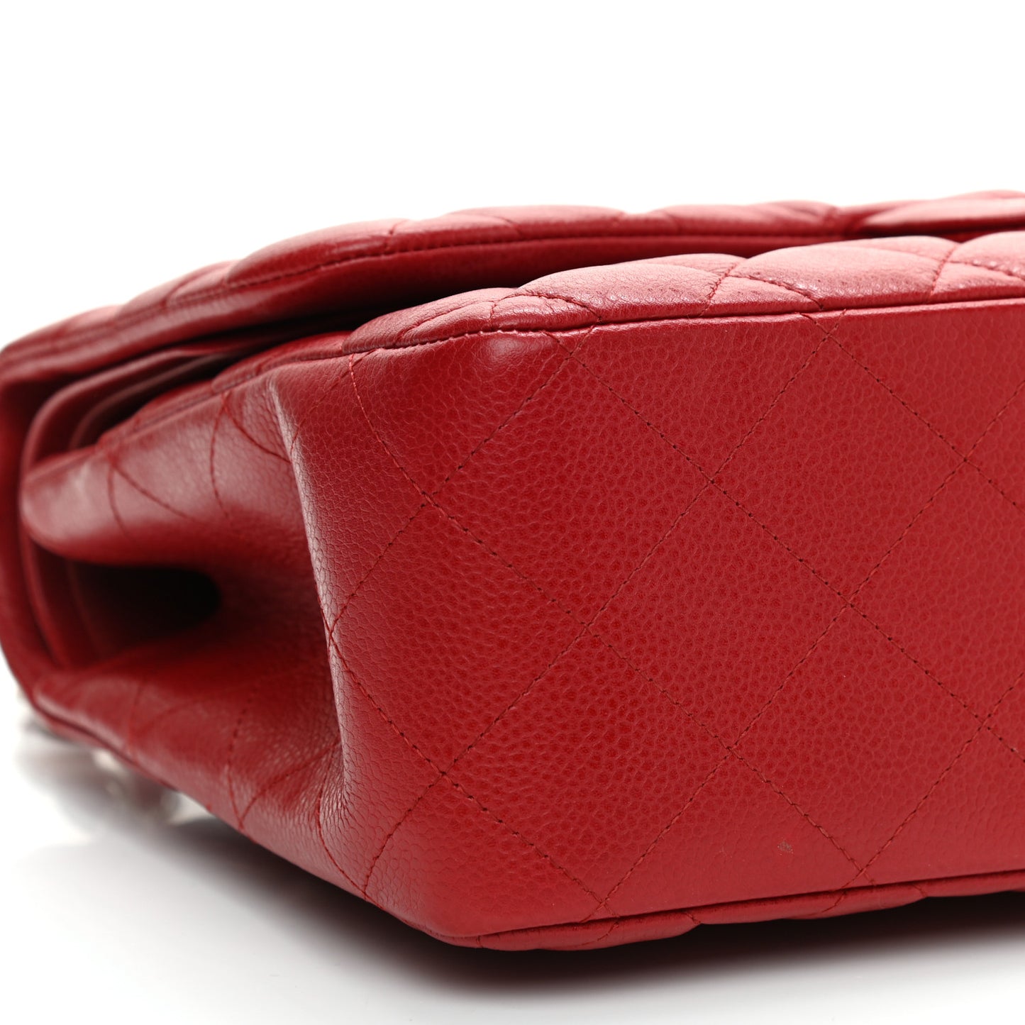 Caviar Quilted Jumbo Double Flap Red
