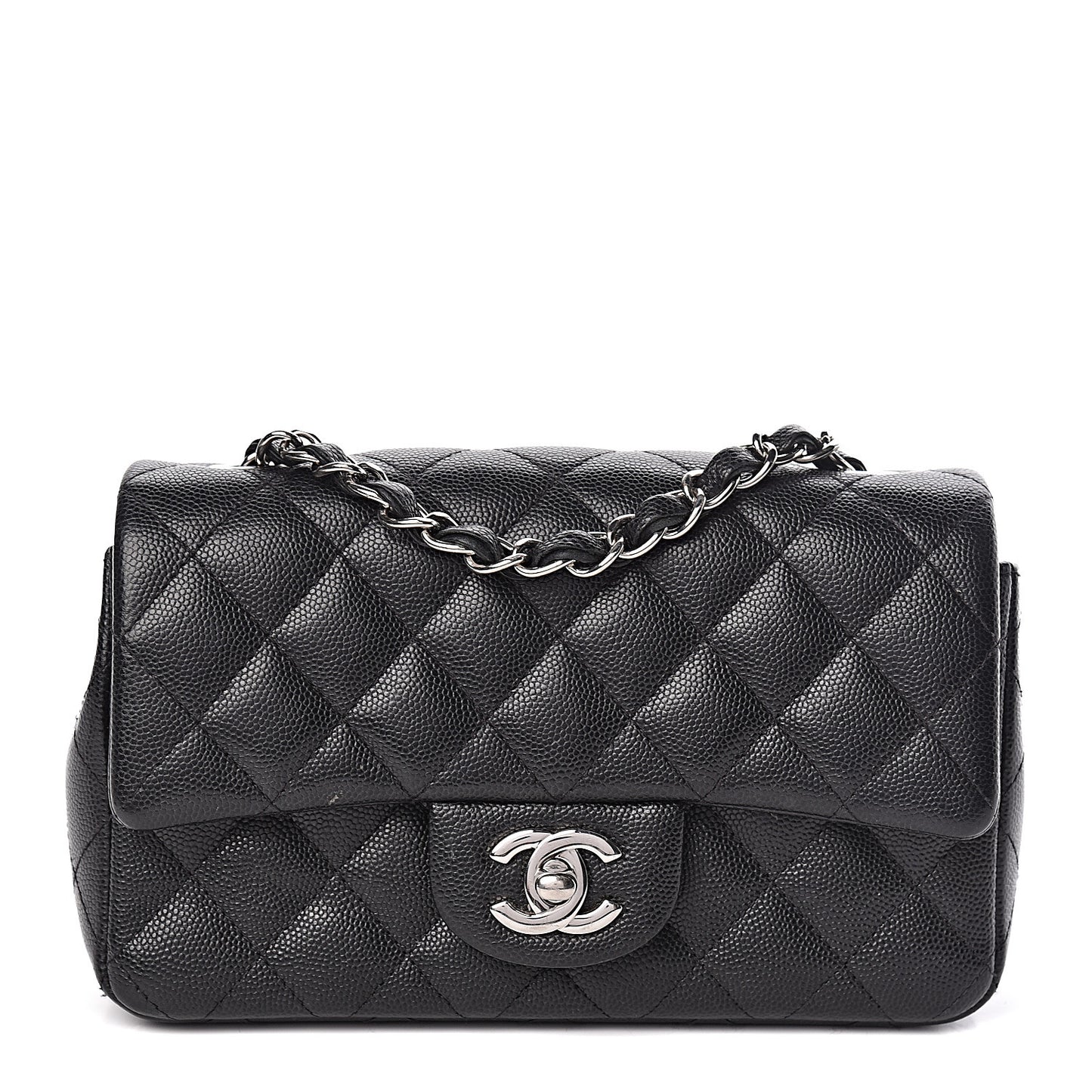 Caviar Quilted Mini Rectangular Flap Black