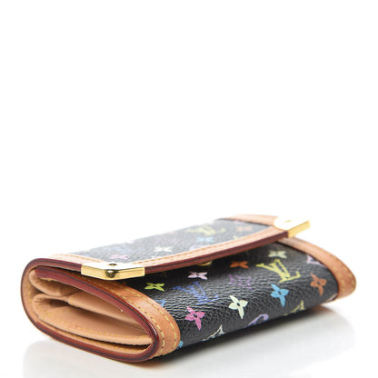 Louis Vuitton Monogram Multicolor Porte-Monnaie Plat Coin Purse Black 4 of 10