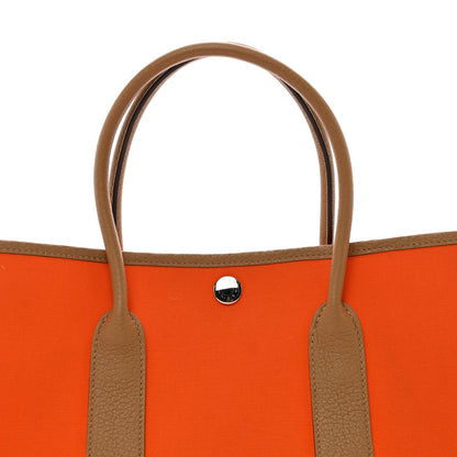 Hermes Toile Militaire Vache Country Garden Party 30 TPM Orange Chai 5 of 11