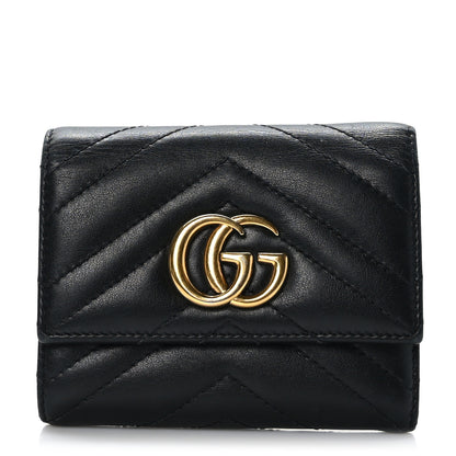 Gucci Calfskin Matelasse GG Marmont Wallet Black 1 of 9