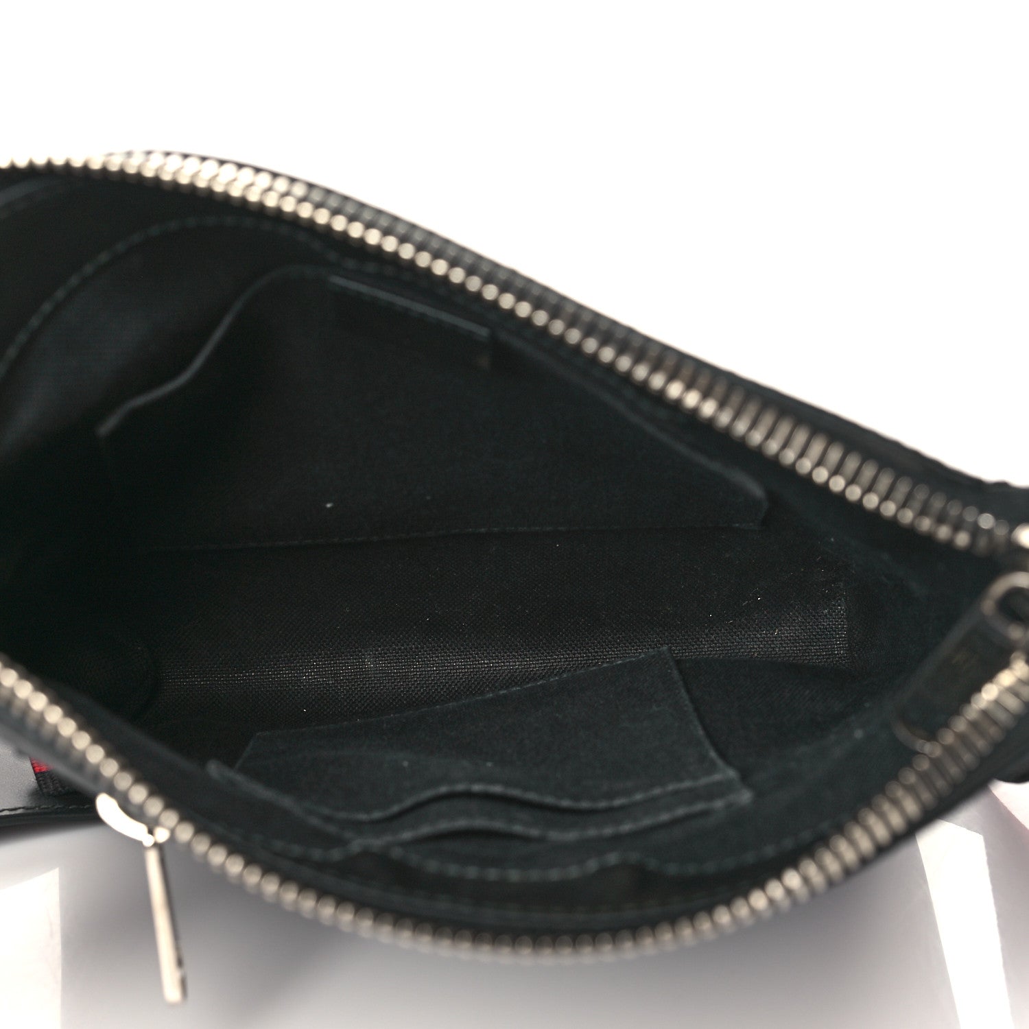 Gucci GG Supreme Monogram Web Small Flat Messenger Bag Black Grey 5 of 12
