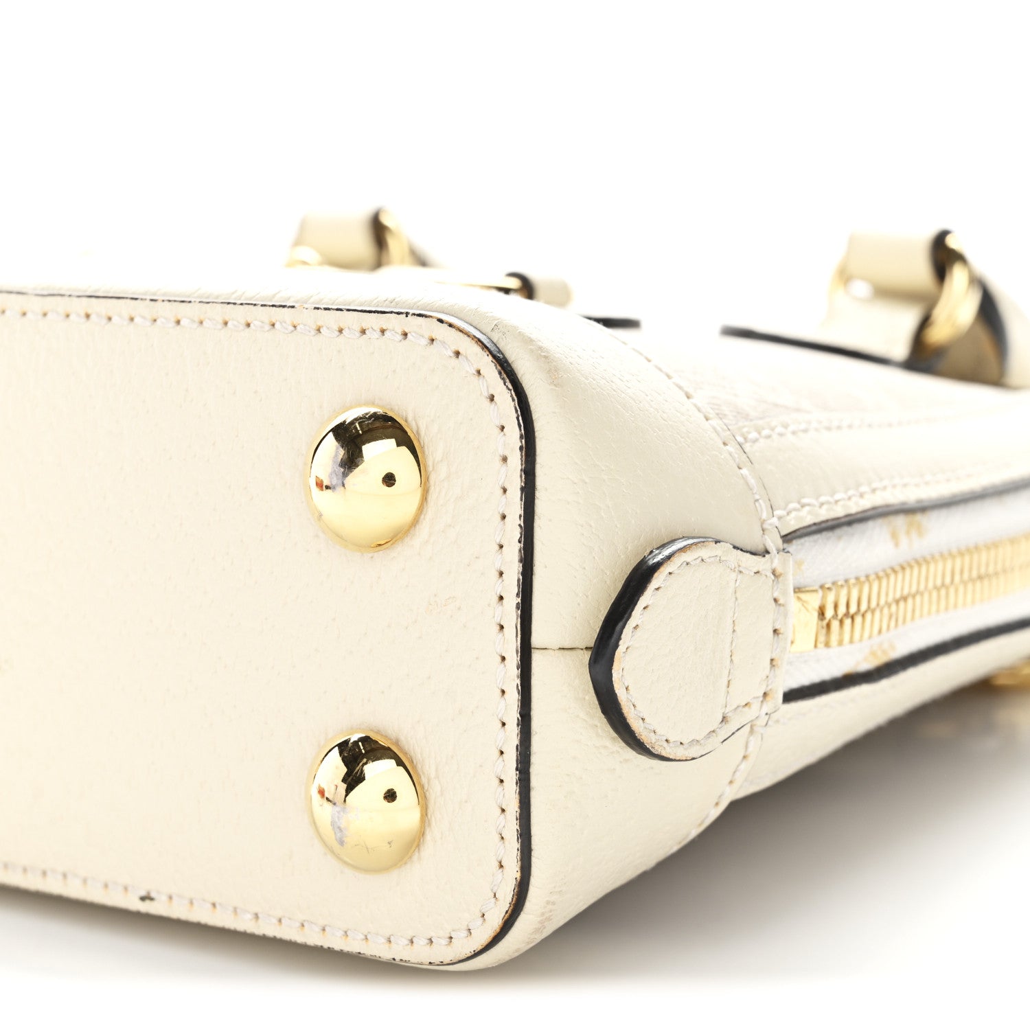 Gucci GG Supreme Monogram Textured Dollar Calfskin Mini Horsebit 1955 Top Handle Bag Beige Mystic White Oatmeal 11 of 13