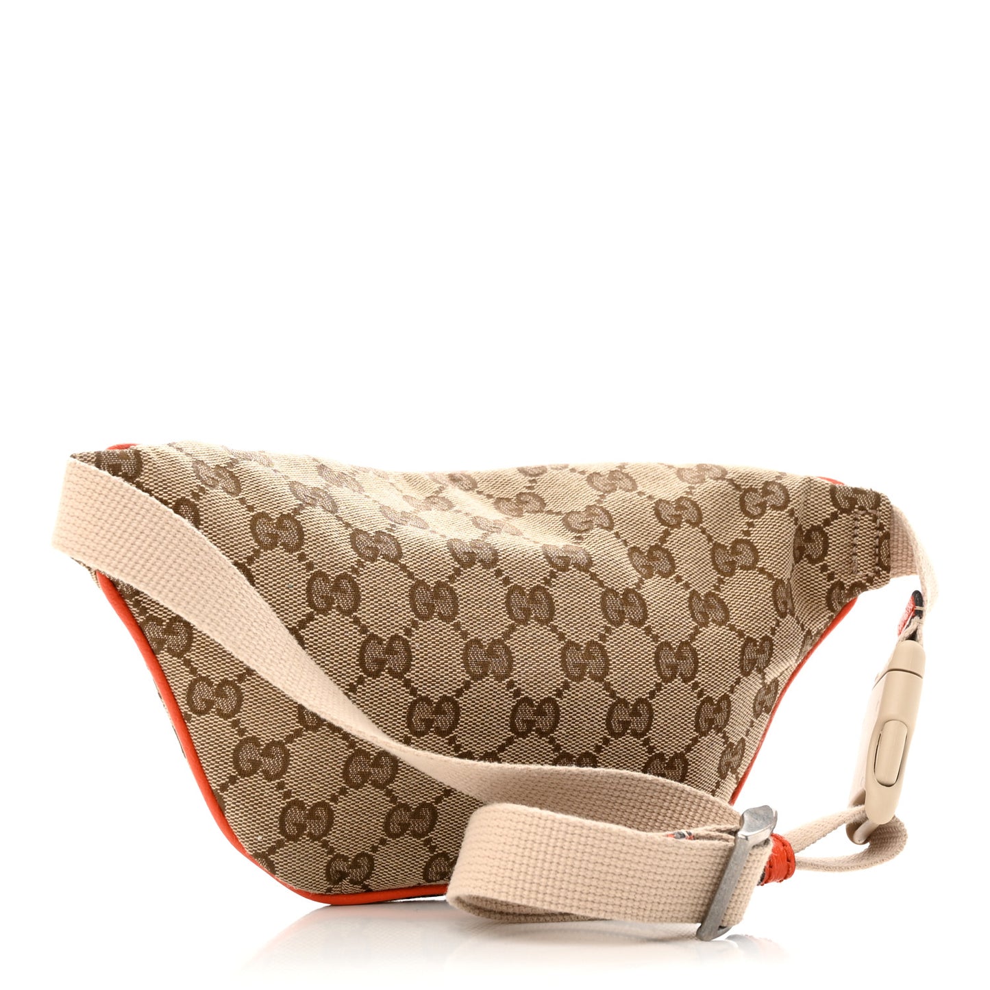 X THE NORTH FACE Monogram Textured Dollar Calfskin Embroidered Belt Bag Beige Ebony Mystic White Deep Orange