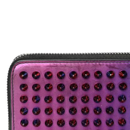 Christian Louboutin Patent Scarabe Spikes Panettone Zip Around Wallet Rose Digitale 9 of 9
