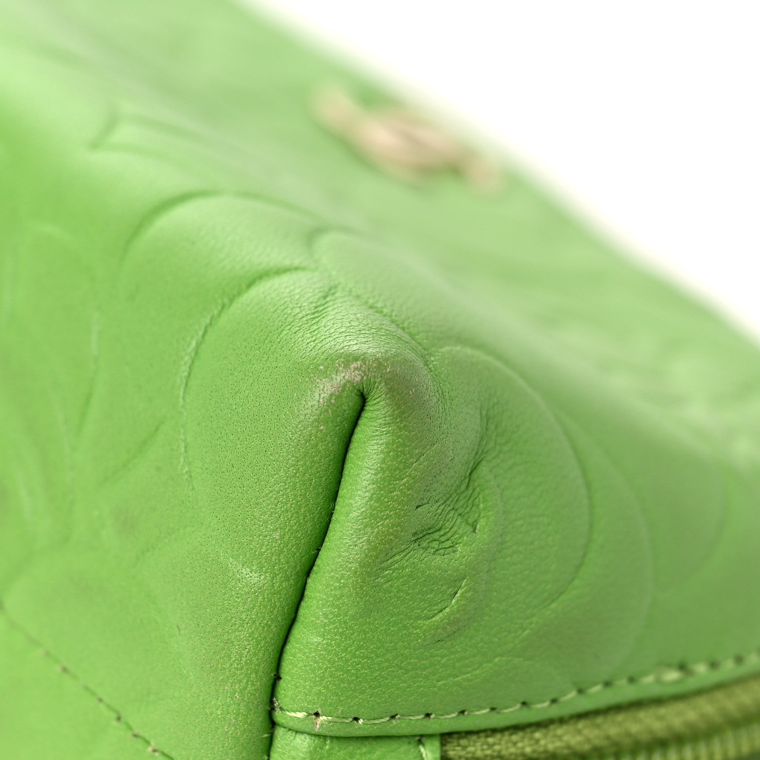 Chanel Lambskin Camellia Embossed Cosmetic Case Green 11 of 11