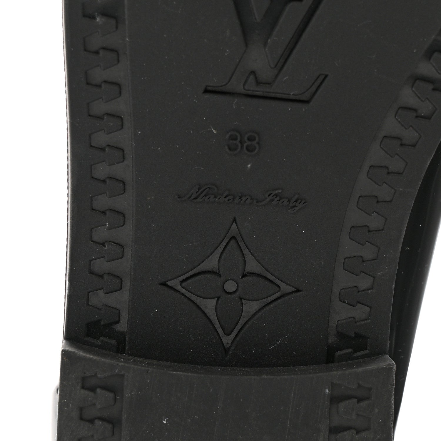 Louis Vuitton Rubber Embossed Monogram Drops High Rain Boots 38 Black 6 of 8