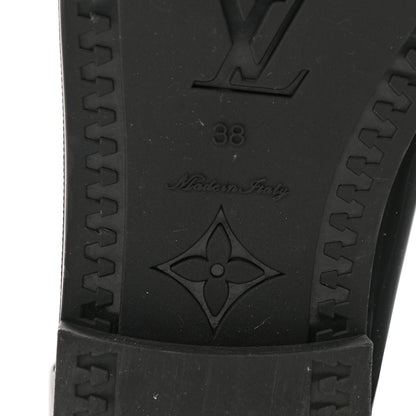 Louis Vuitton Rubber Embossed Monogram Drops High Rain Boots 38 Black 6 of 8
