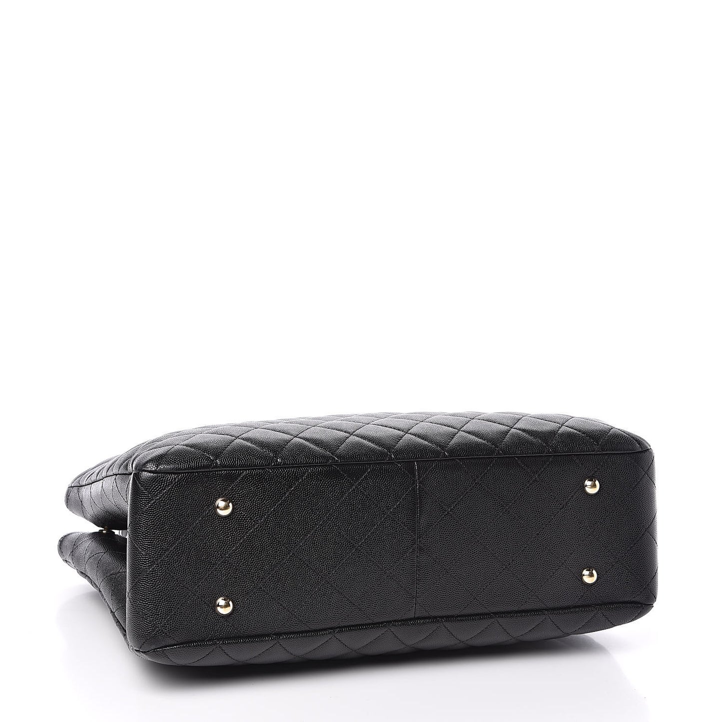 Caviar Quilted Large Shopping Tote Black
