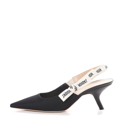 Christian Dior Technical Canvas Ribbon J Adior Slingback 65mm Pumps 40 Black 1 of 11