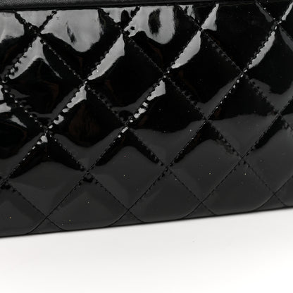 Chanel Lambskin Patent Quilted Large Cosmetic Case Black 9 of 11