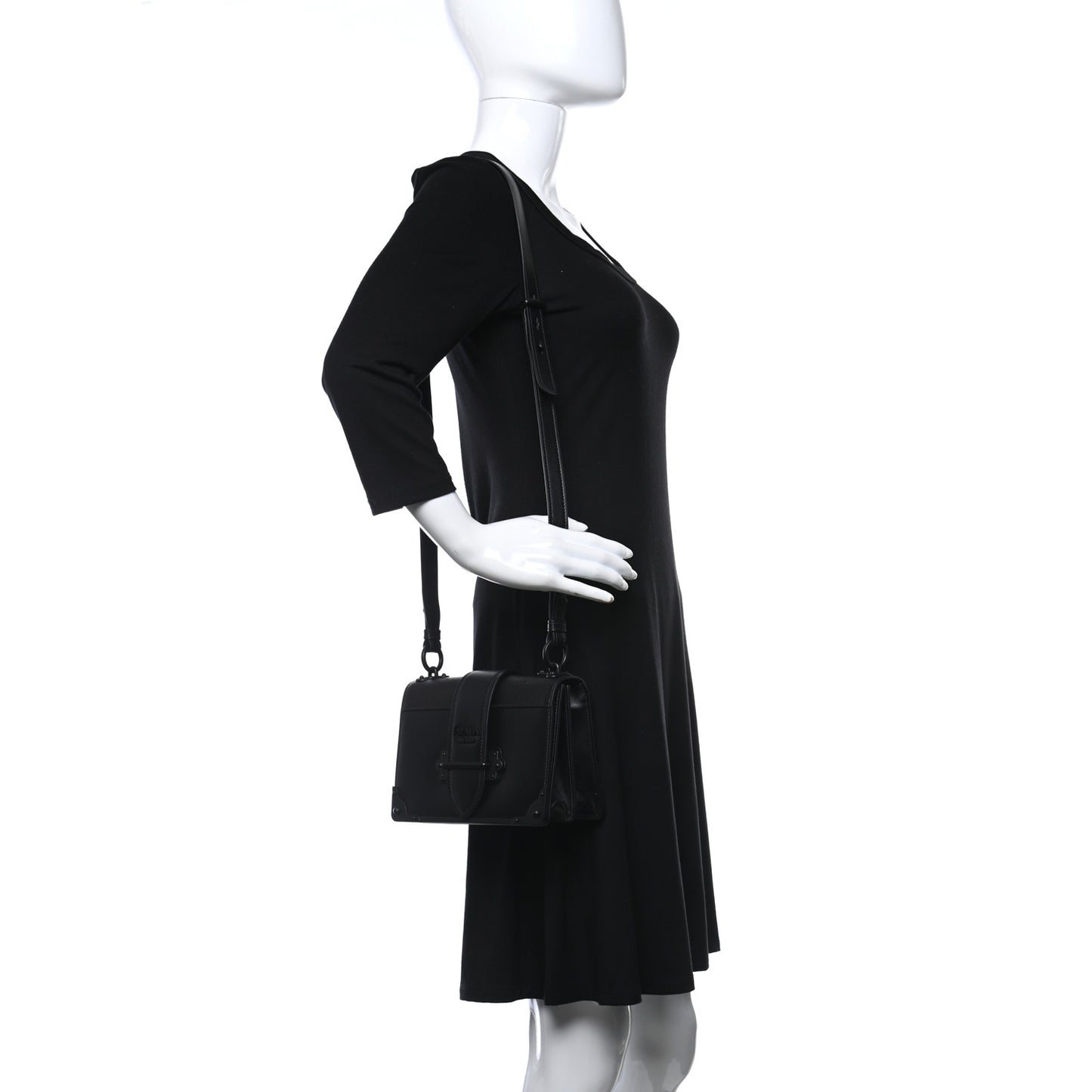 City Calfskin Saffiano Cahier Bag Black