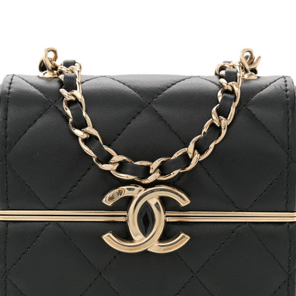 Chanel Lambskin Quilted Small Box With Chain Black 9 of 11