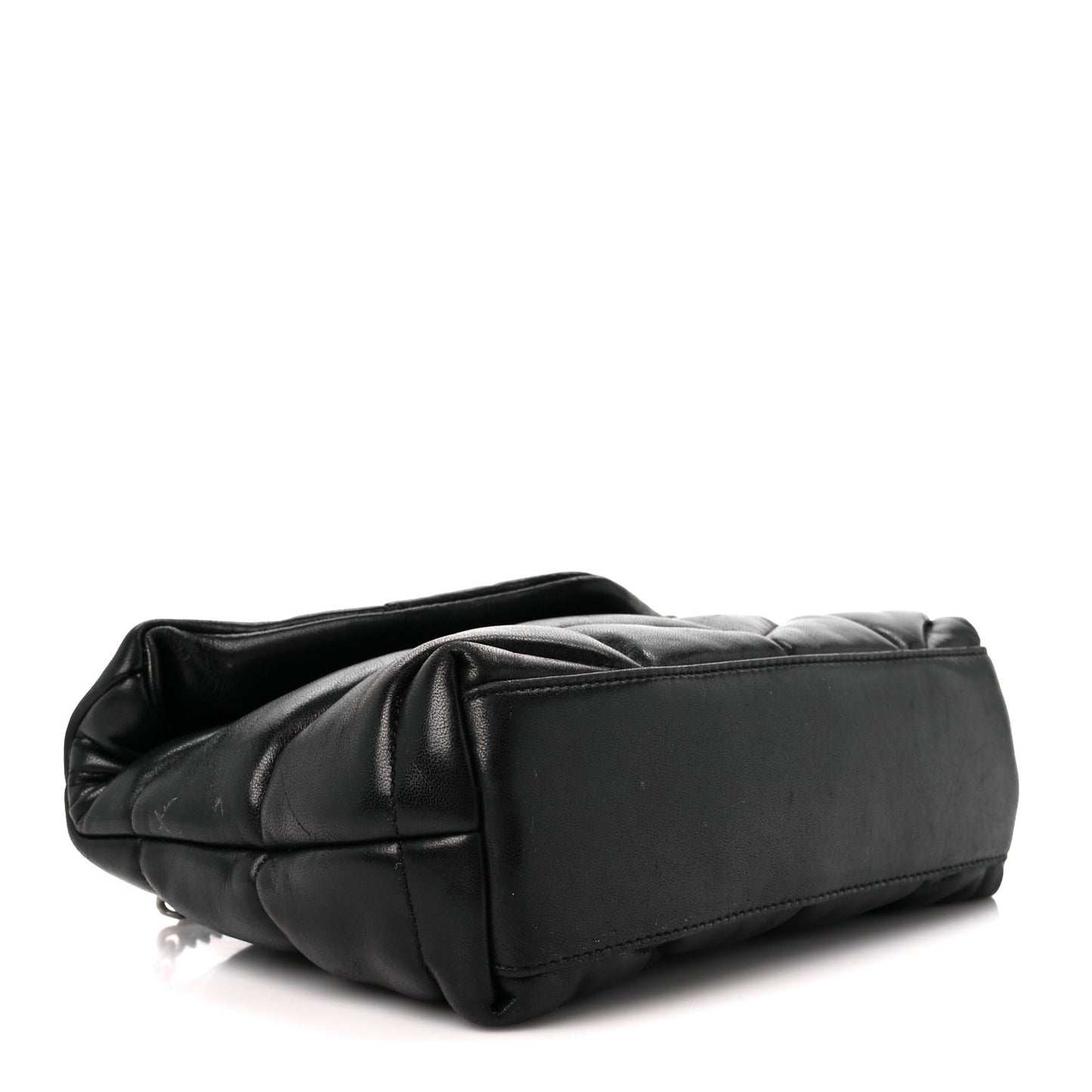 Lambskin Quilted Toy Loulou Puffer Monogram Chain Satchel Black