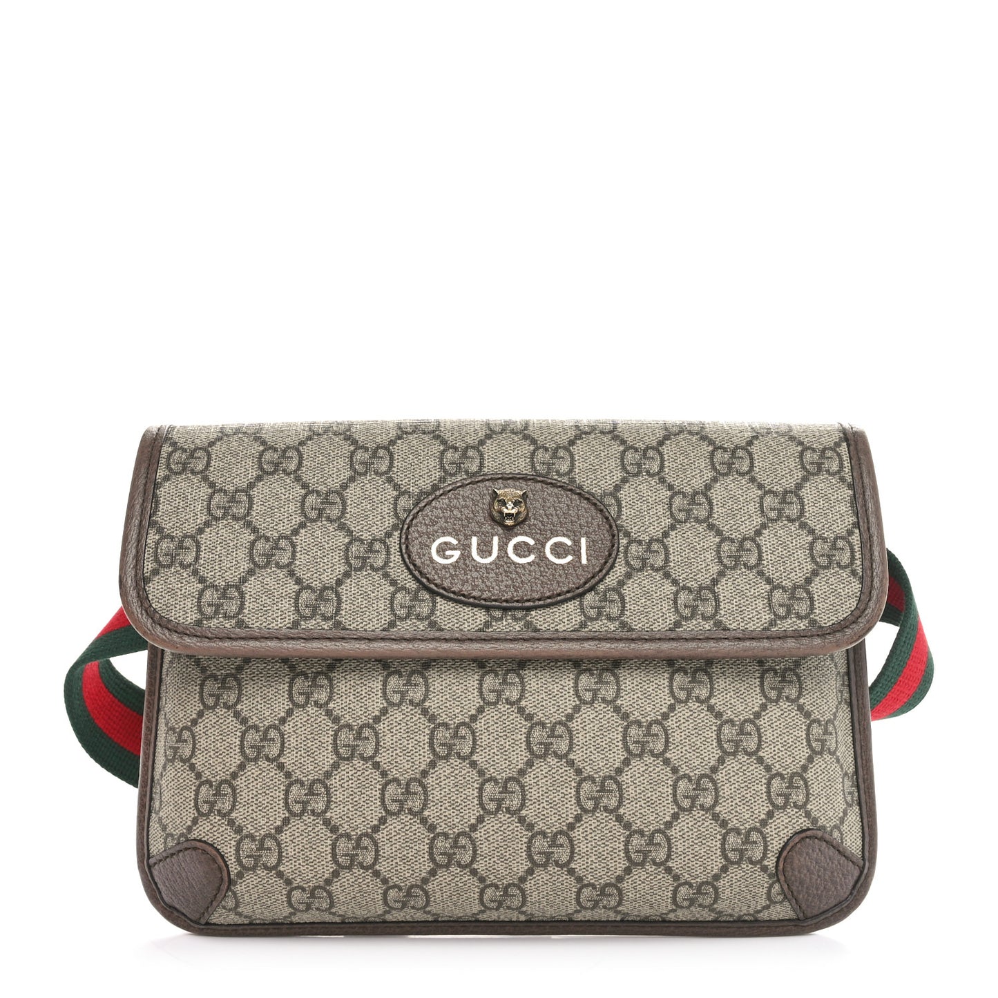 GG Supreme Monogram Neo Vintage Web Belt Bag Brown