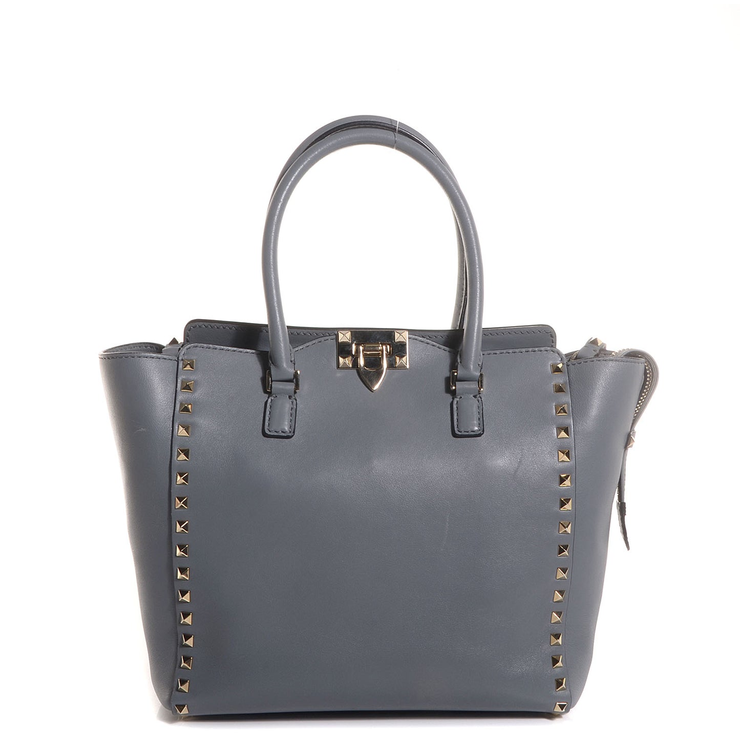Vitello Rockstud Double Handle Tote Stone