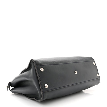 Fendi Vitello Seta Shiny Nappa Medium Peekaboo Iconic Satchel Blue Notte Ardesia 4 of 10