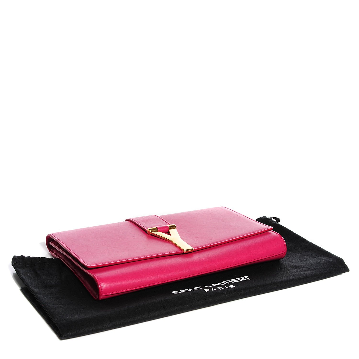 Saint Laurent Calfskin Y Ligne Clutch Fuchsia 4 of 8