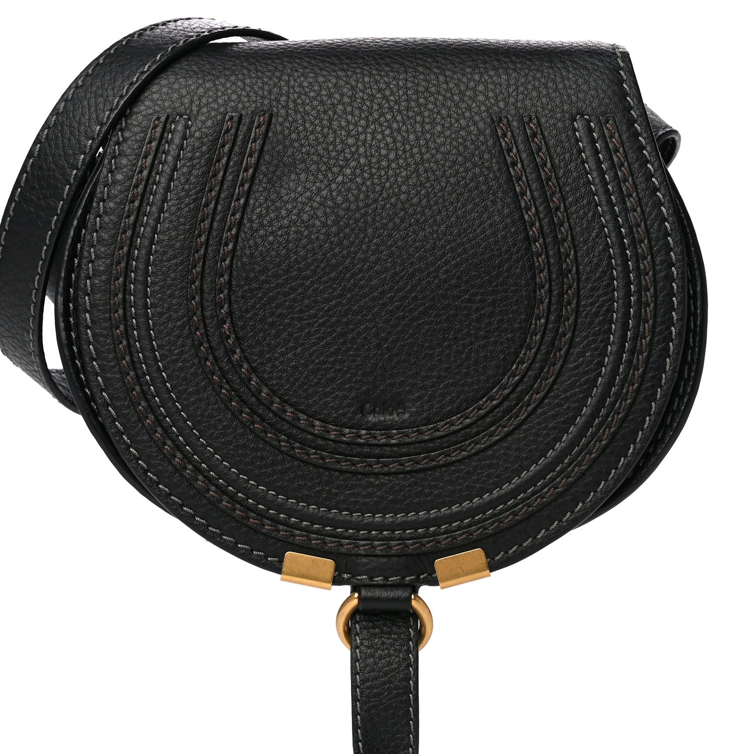 Chloe Calfskin Mini Marcie Round Crossbody Bag Black 9 of 19