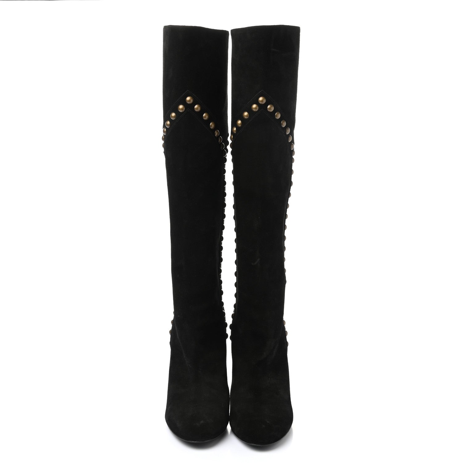Saint Laurent Suede Otterproof Light Studded Grace 105 Boots 39.5 Black 2 of 7
