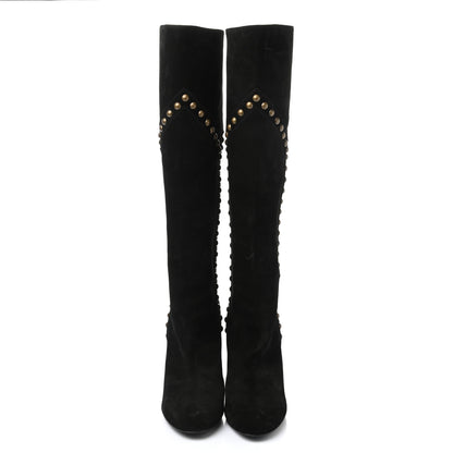 Saint Laurent Suede Otterproof Light Studded Grace 105 Boots 39.5 Black 2 of 7