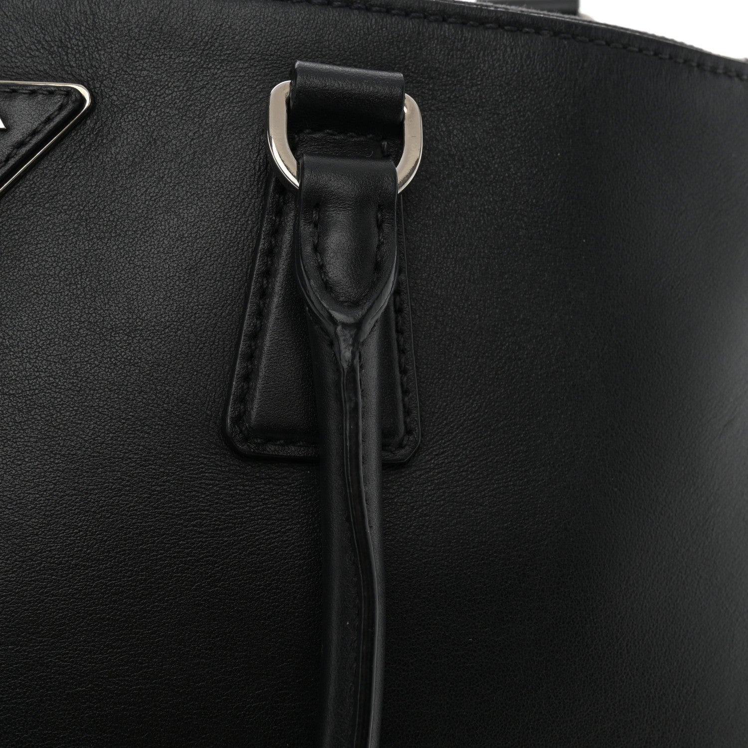 Prada City Calfskin Bi-Color Large Galleria Double Zip Tote Black 12 of 14