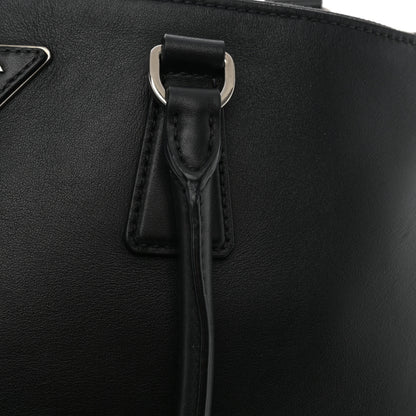 Prada City Calfskin Bi-Color Large Galleria Double Zip Tote Black 12 of 14