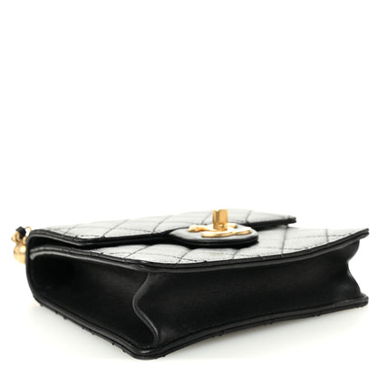 Chanel Goatskin Quilted Chic Pearls Flap Black 4 of 10